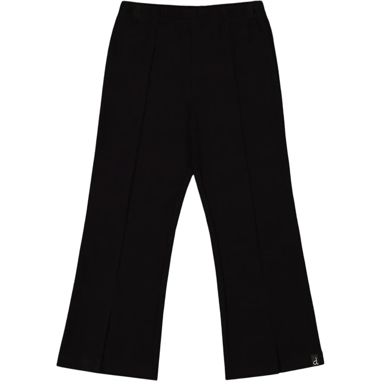 Ribbed Leggings Bootleg with Slit Black - Big Girl