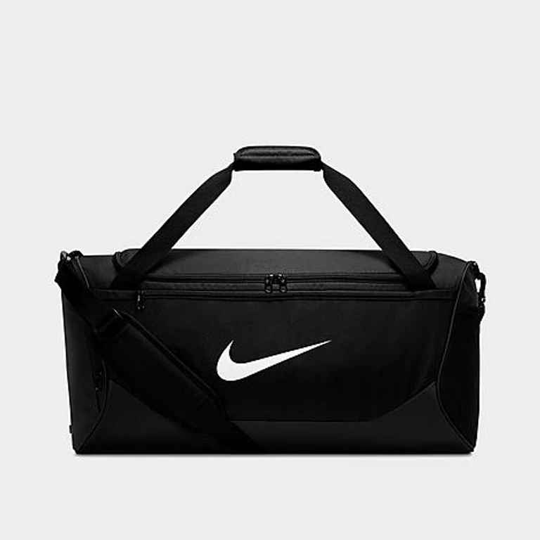 Brasilia Training Duffel Bag (Medium, 60L) in Black/White