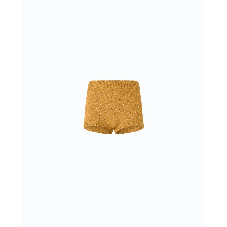 Short en laine mélangée à strass all-over - XS