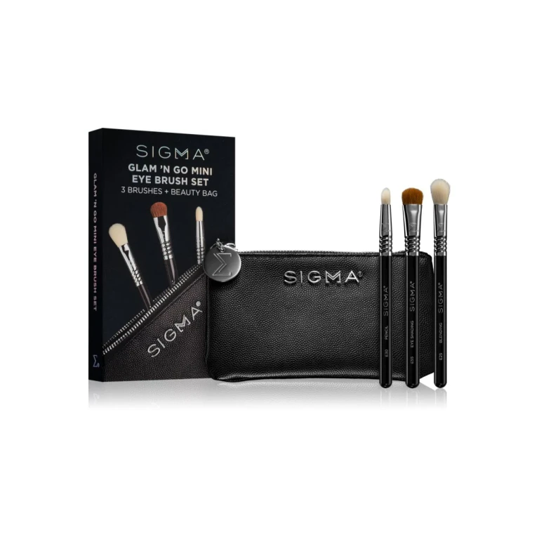 Glam N Go 3 Piece Brush Set with Case