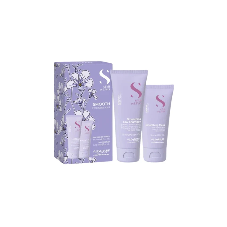 Milano Semi di Lino Smooth Kit Travel Cosmetic Set for Unruly and Frizzy Hair 2 Pieces