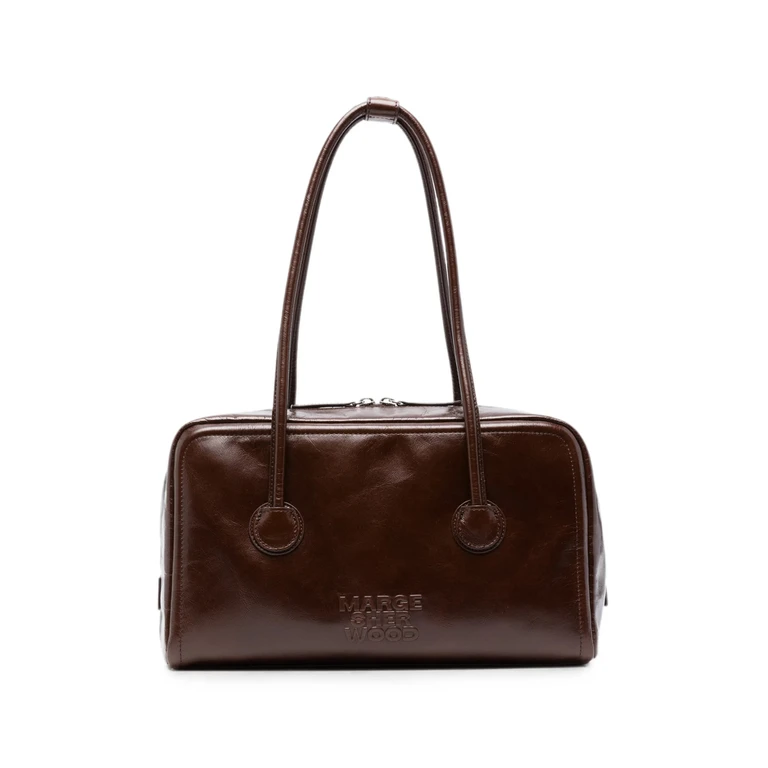 Logo-embossed Leather Shoulder Bag