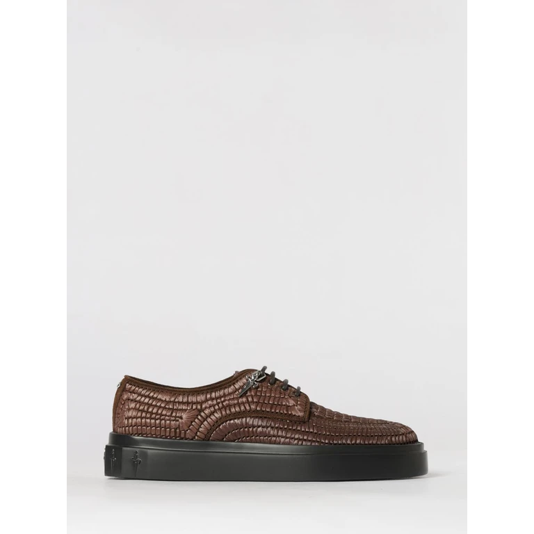 Woven Raffia and Suede Derby Shoes (MU69403TR008)