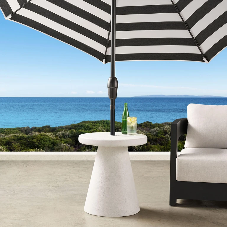24' Medium White Umbrella Table
