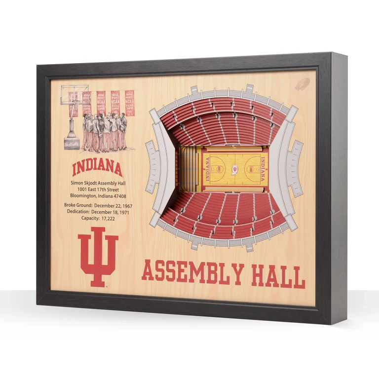 Indiana Hoosiers 25-Layer Basketball Stadium View 3D Wall Art