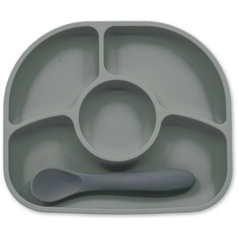 Yümi divided plate grey
