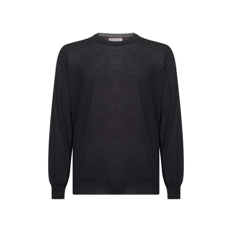 Black Wool Silk Knit Sweater