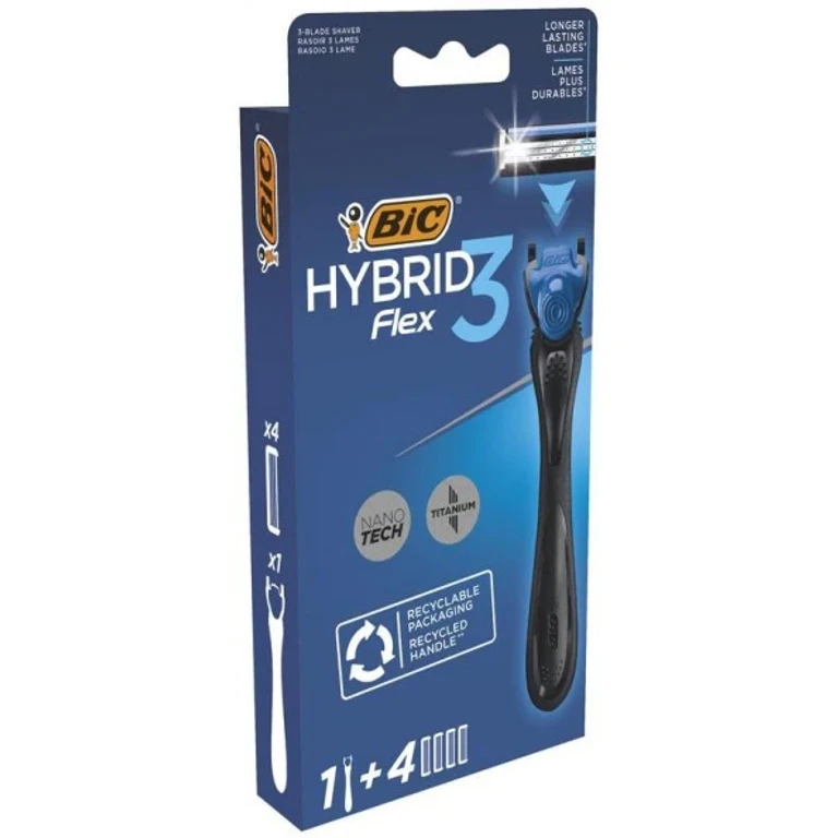 Hybrid3 Flex Razor System Handle + 4 Refills