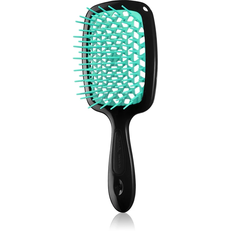 Superbrush Small small flat brush 17.5 x 7 x 3 cm black and aqua green