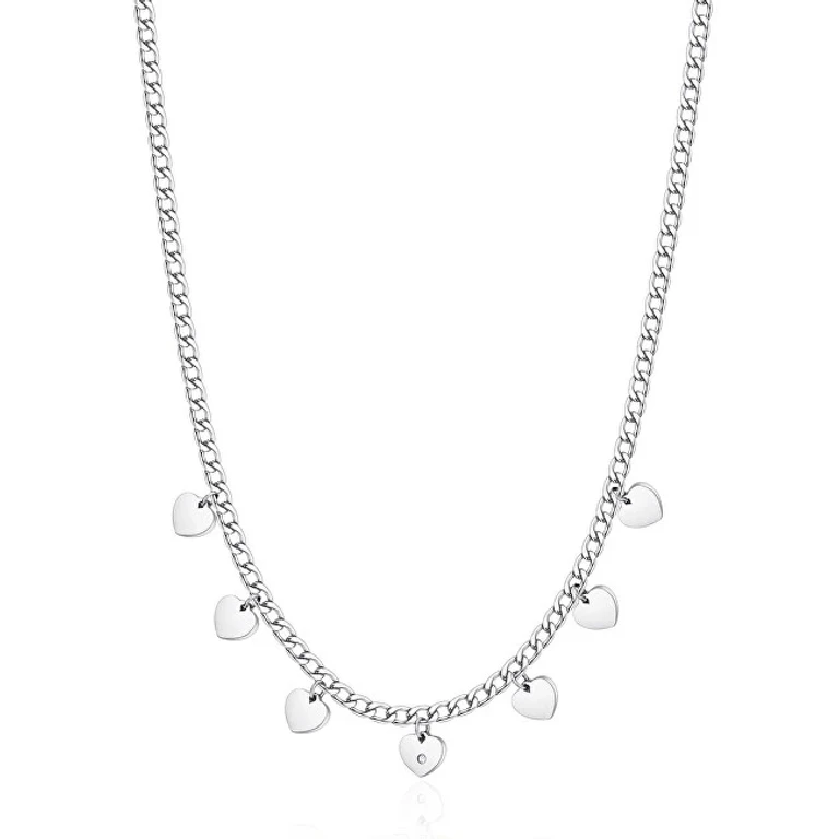 Charming Steel Necklace with Hearts Message Ssg01