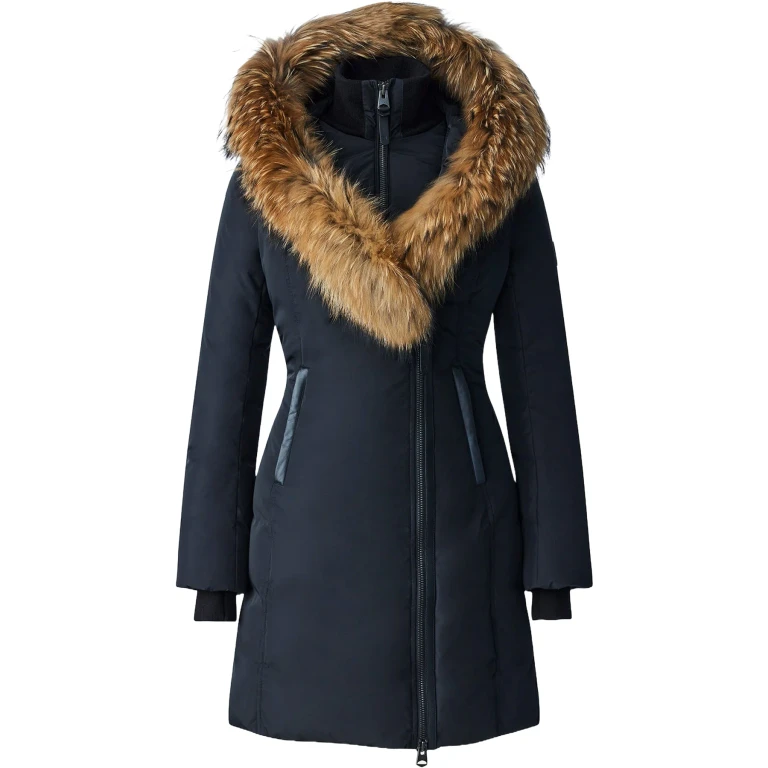 Kay Down Coat With Natural Fur Signature Mackage Collar - Women's