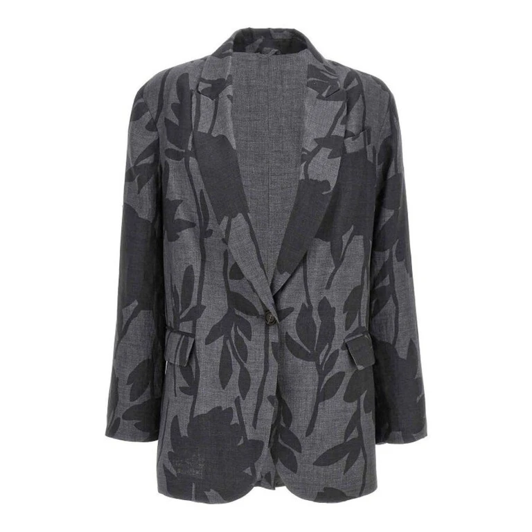 Wogrey Linen Floral Blazer