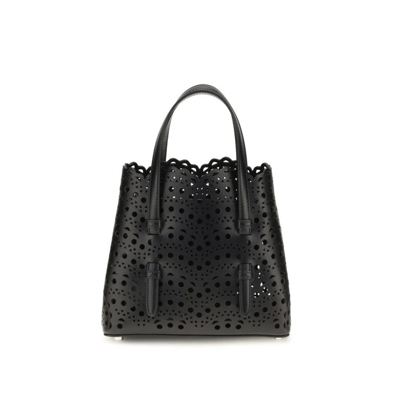 Handbag Mina Black Calf Leather