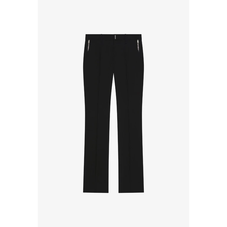 Classic Fit Trousers W/ Zip Details Black