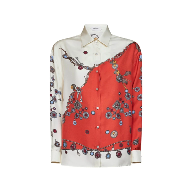 VERSACE Silk shirt with 'Stolen Jewels' print Woman 42