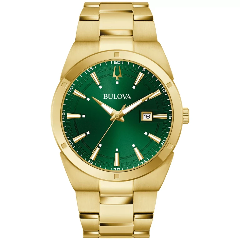 Men's Gold Tone Stainless Steel Bracelet Watch, 97B221