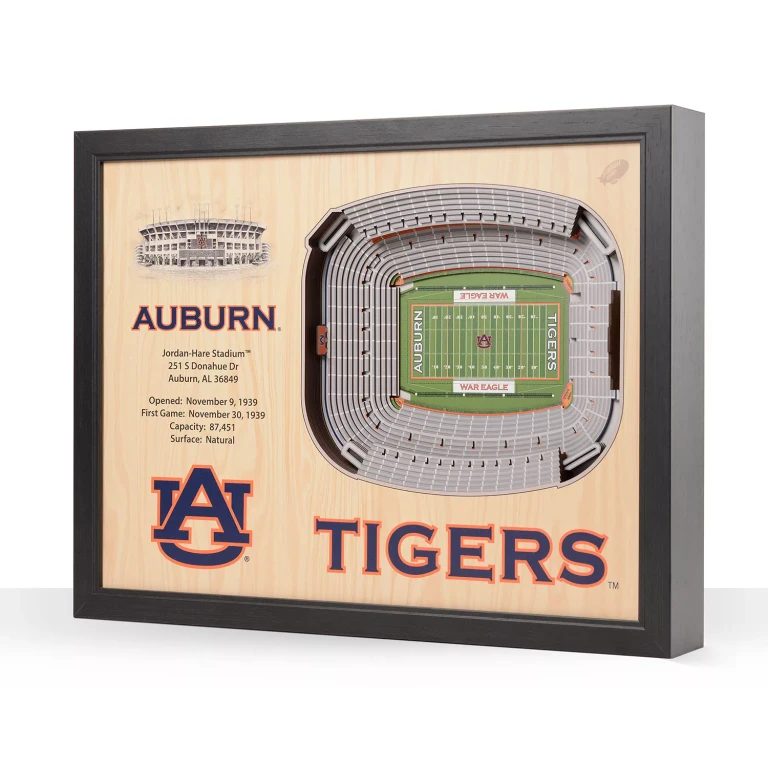 Auburn Tigers 25-Layer Football Stadium View 3D Wall Art