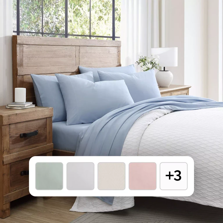 6-Piece Microfiber Sheet Set, Assorted Styles and Sizes:- Blue, Full