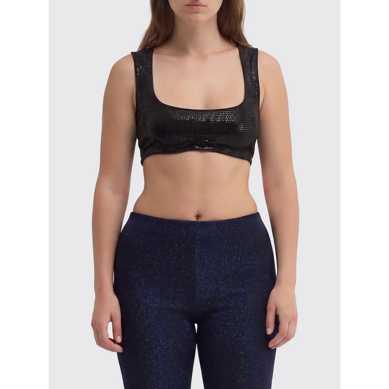 Bralette Crop Top in Technical Fabric and Sequins (24IM2M0T01248079000)