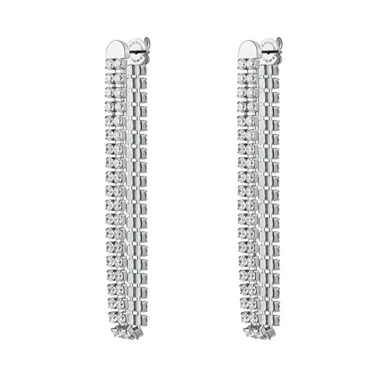 Dazzling long earrings with cubic zirconia Desidery BEIE029