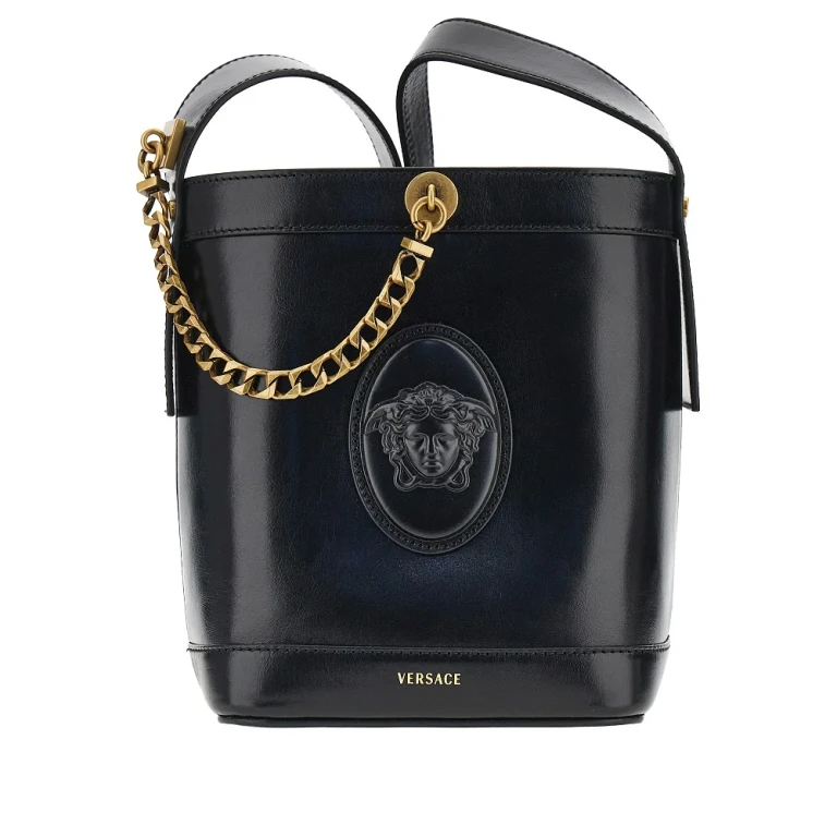 Leather bucket bag with Medusa patch Woman One Size
