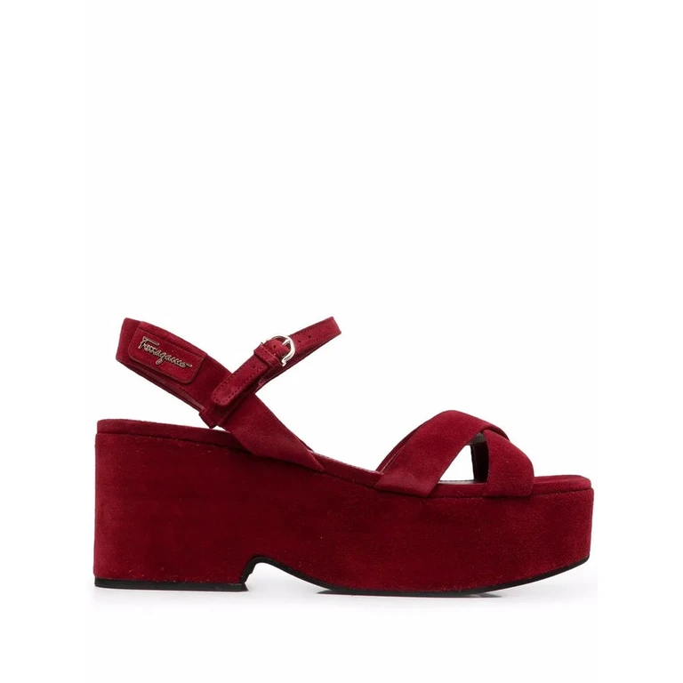 Strappy Platform Block-Heel Sandals