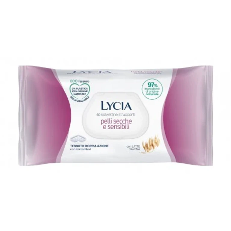 Lycia Sensitive Makeup Remover Wipes 60 Pieces