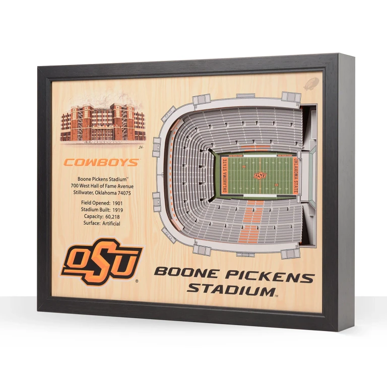Oklahoma State Cowboys 25-Layer Football Stadium View 3D Wall Art
