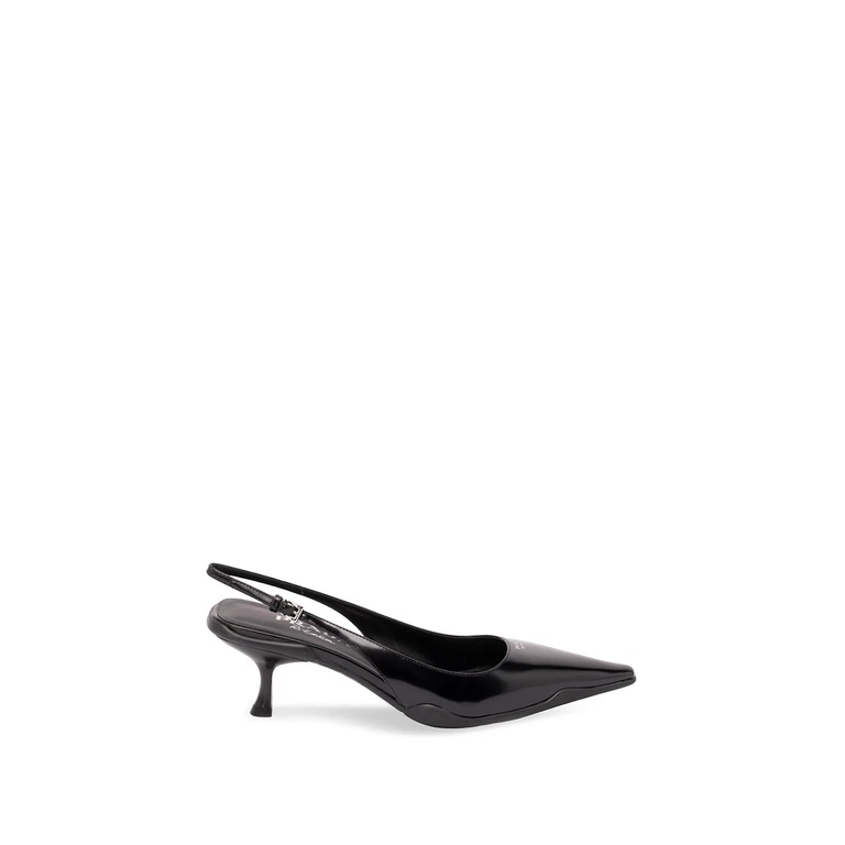 Brushed Leather Slingback Pumps