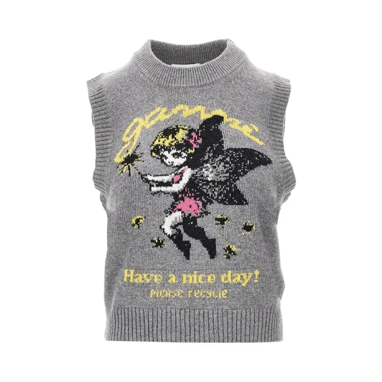 Wool-blend knitted top Woman XS