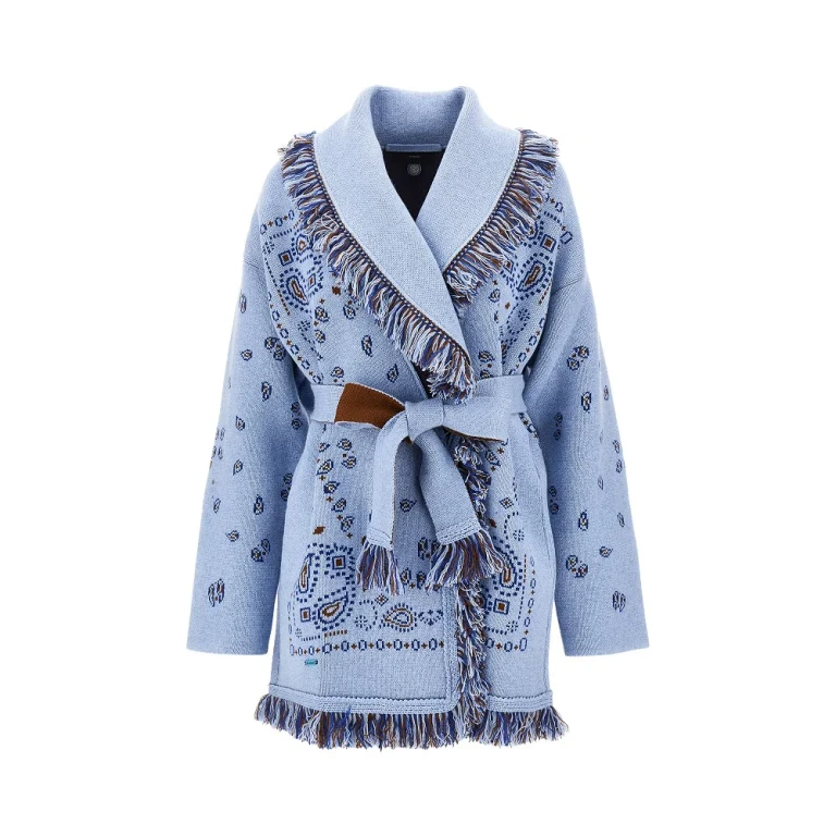 Bandana jacquard wool cardigan Woman S