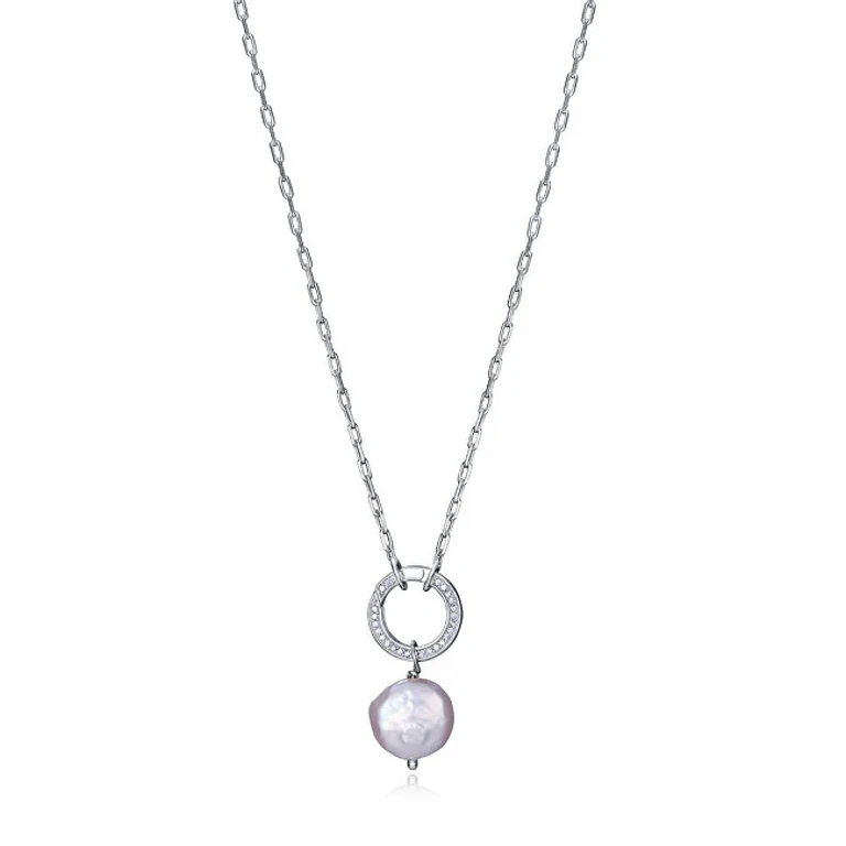 Sparkling Silver Necklace With Pearl Elegante 13180C000-90