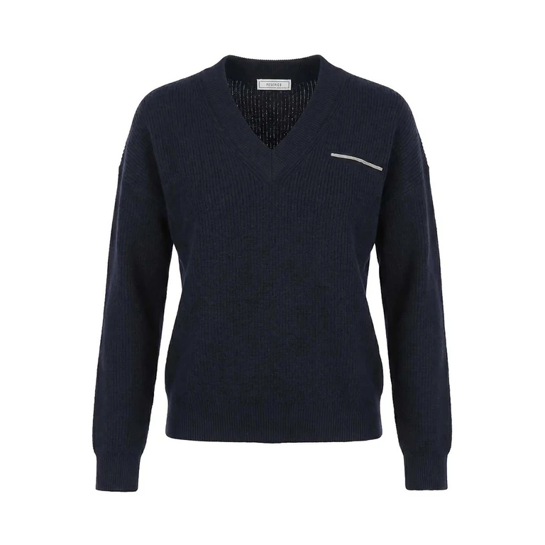 Pull À Col V - Bleu (A99264F12K09283061)