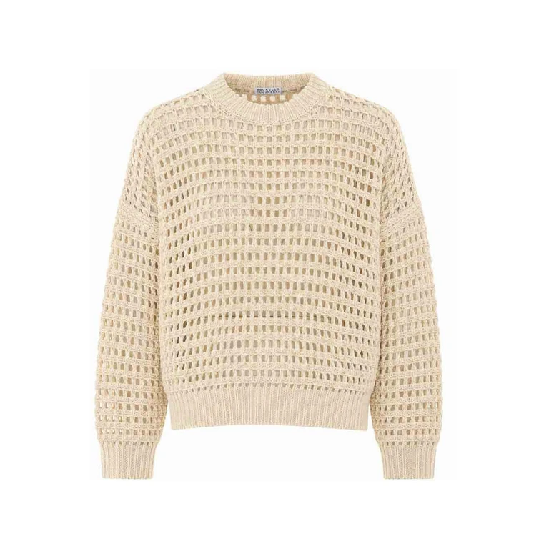 Pull col rond Brunello Cucinelli Blanc