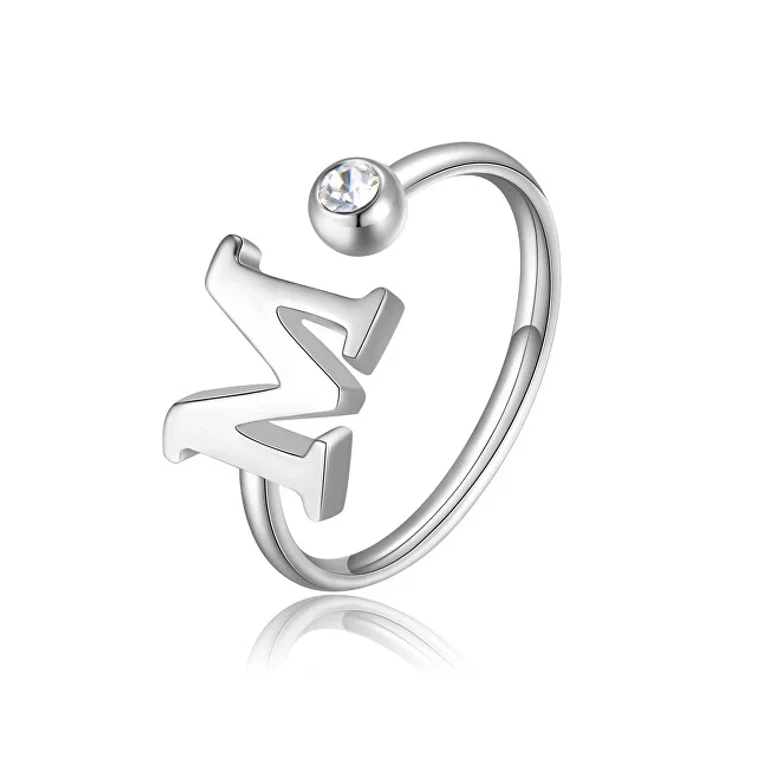 Elegante Stainless Steel Ring M With Crystal Click Sck184