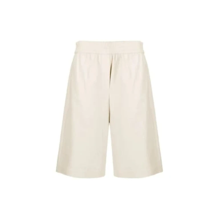 Wooff White Leather Bermuda Shorts