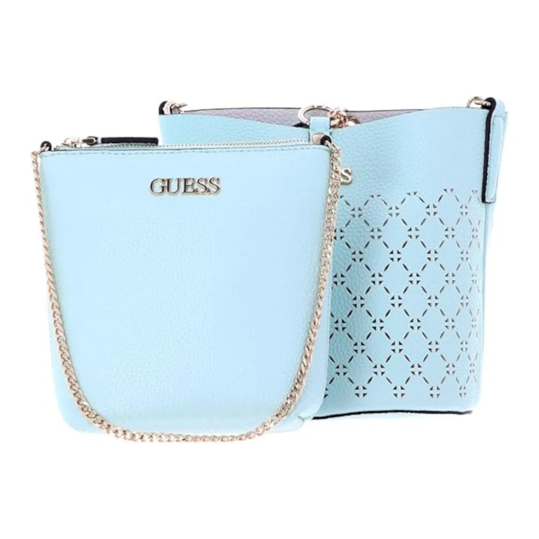 Amara Women's Light Blue Bag in Synthetic Leather and Fabric with Surf Shoulder Strap