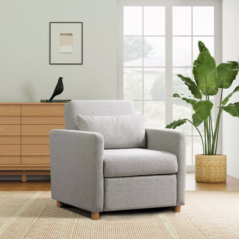 Connor Convertible Chair, Grey Woven:- Grey Woven