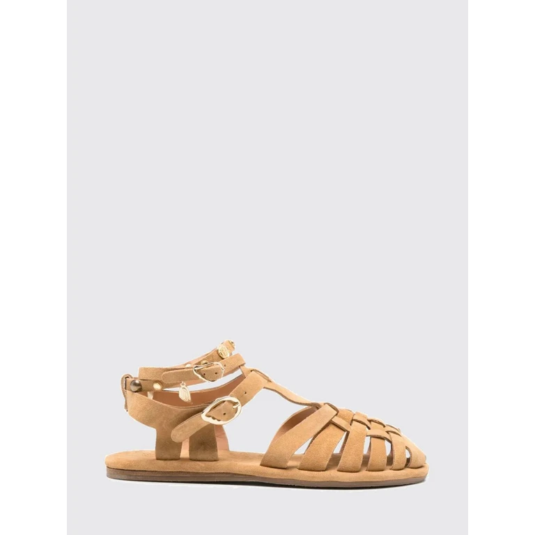 Karina Suede Fisherman Sandals with a Low Heel (123331180KARINASAHARA)