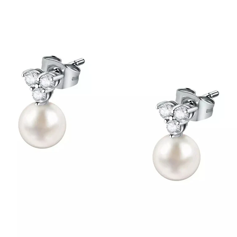 Delicious Silver Earrings With Pearls Pearl Saer52