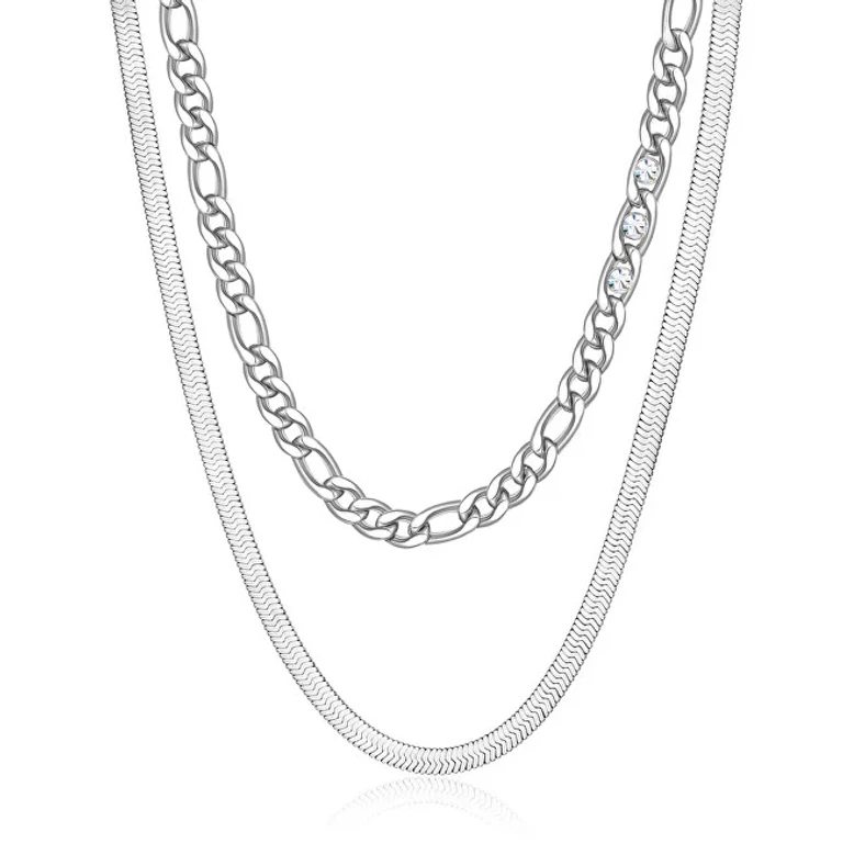 Double steel necklace with Symphonia crystals BYM107