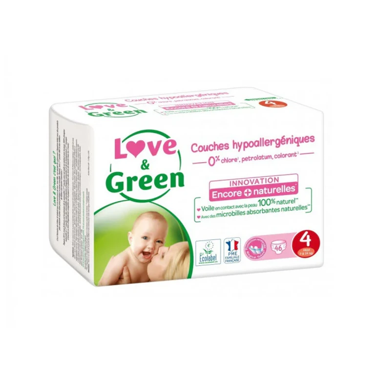 Love&Green T4 Hypoallergenic Diapers from 7 to 14 kg x46