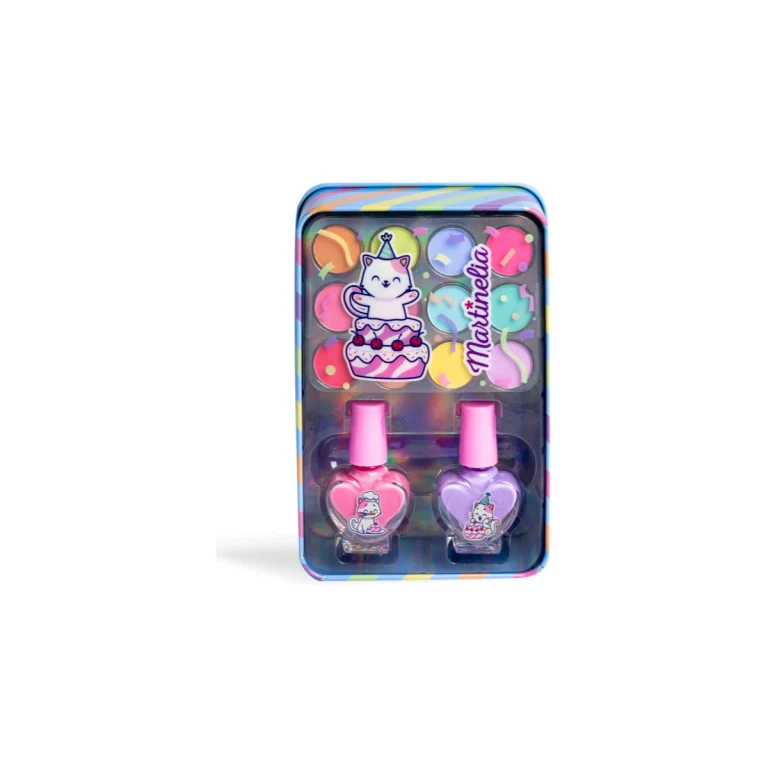 Yummy Tin Box set for kids 3+ eyeshadow 12pcs + nail polish 2pcs + tin box