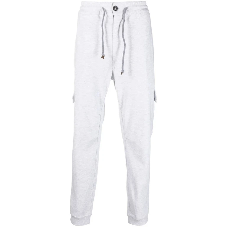 Light Grey Drawstring Cargo Trousers