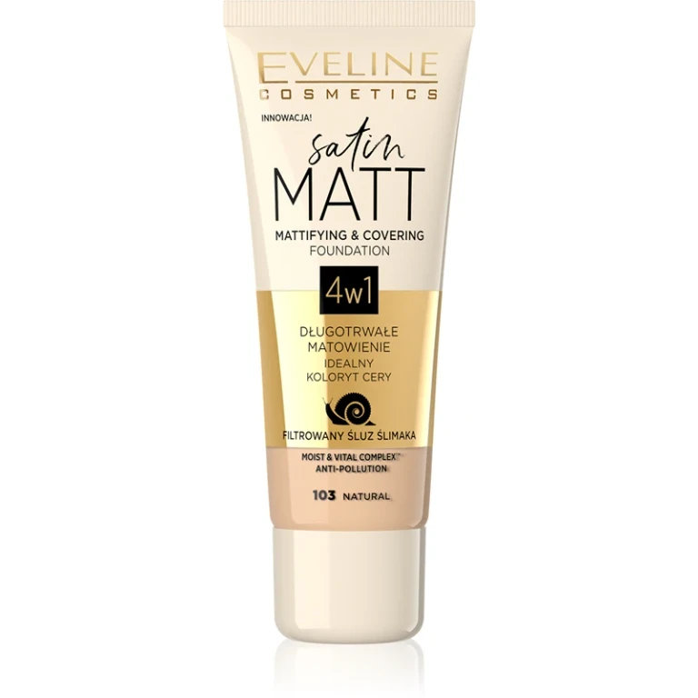 Satin Matt foundation with snail slime extract color 103 Natural 30 ml