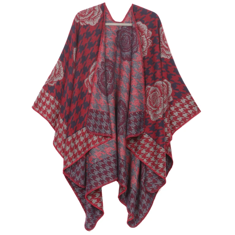 Sakkas Lupe Womens Reversible Poncho Wrap Cape Shawl Sweater Coat Cardigan Pattern