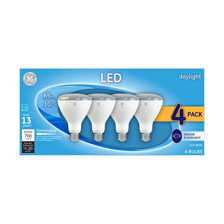 GE Daylight LED 65W Replacement Indoor Floodlight BR30 Light Bulbs 4-Pack