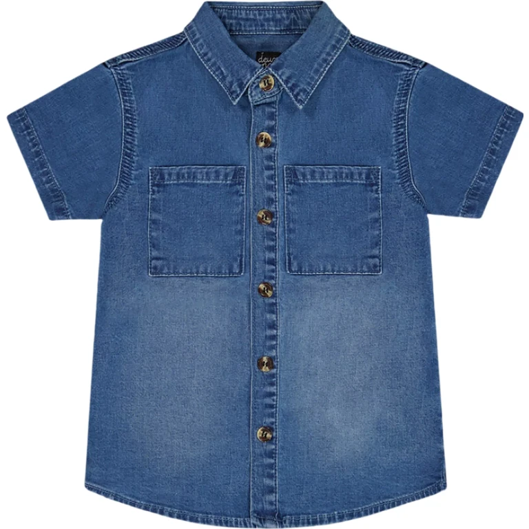 Short Sleeve Button Down Denim Shirt - Baby Boy