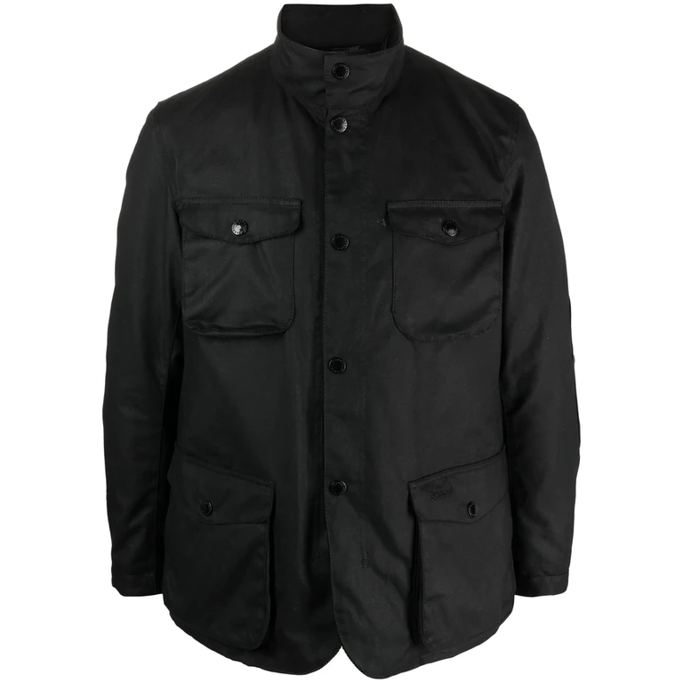 BARBOUR Ogston Windproof Waxed Cotton Jacket with High Neck and Patch Pockets (MWX0700NY51)
