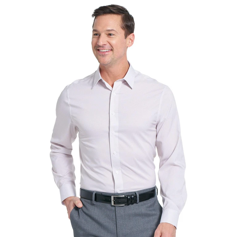 Men's Modern Fit Traveler Dress Shirt - Taupe 17-17.5 34/35:- Taupe, 17-17.5 34/35